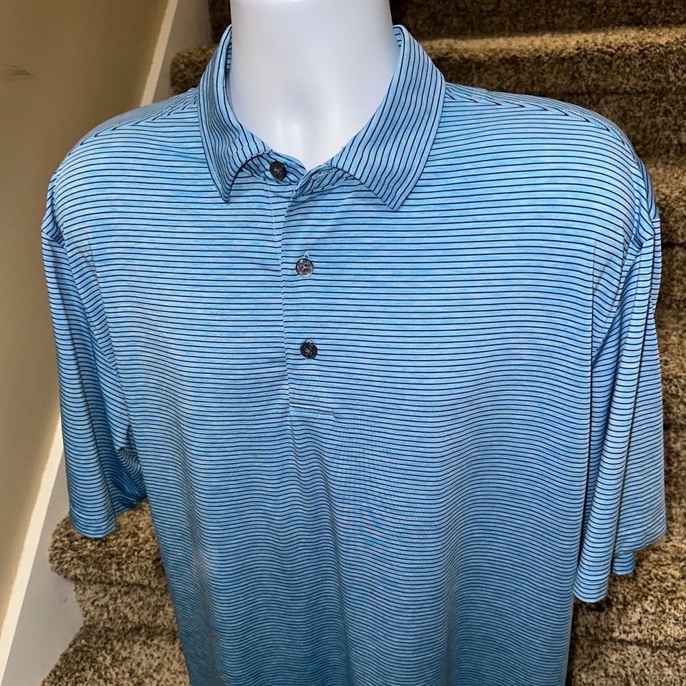 FootJoy Blue Striped Polo Shirt